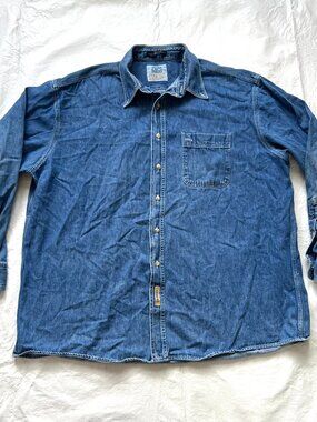 BD Baggies denim shirt mens XL long sleeve button front casual collared chambray